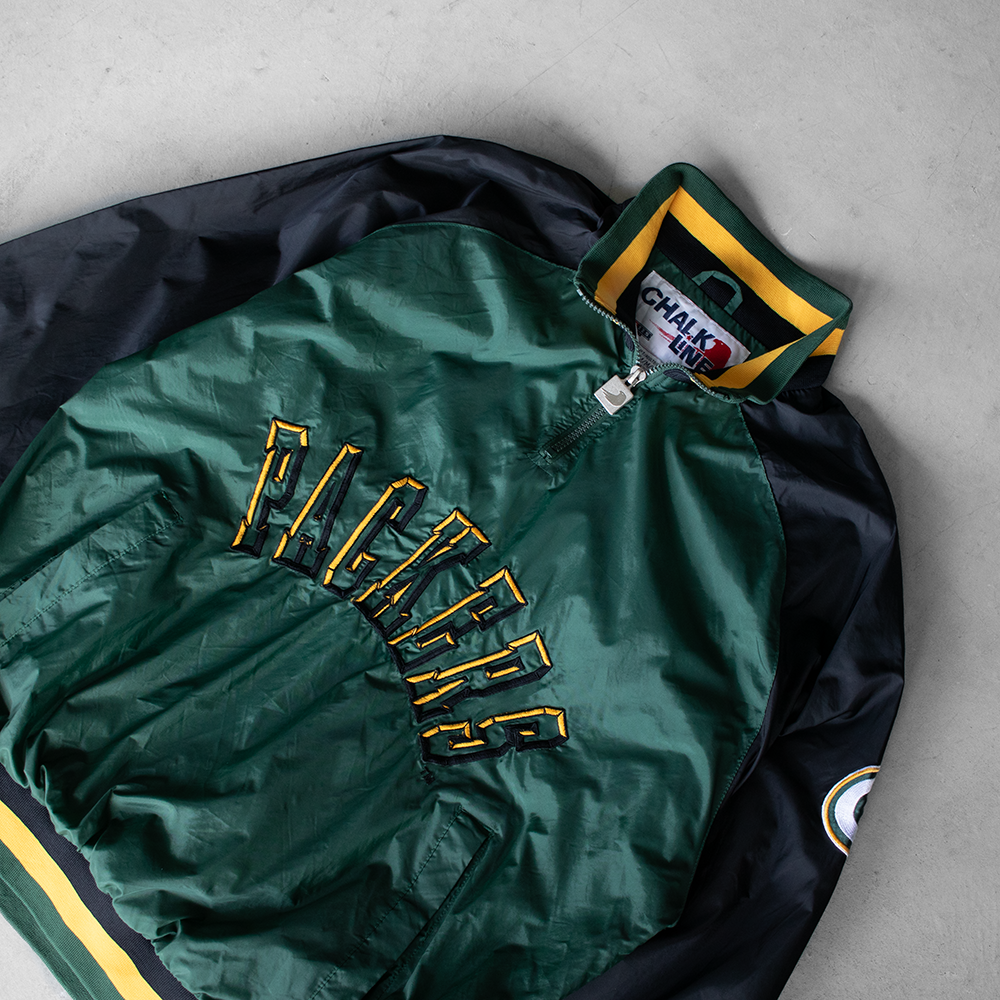 Vintage Green Bay Packers Quater Zip Windbreaker Jacket (M)