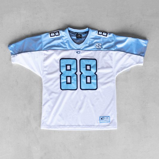 Vintage UNC #88 White/Baby Blue Football Jersey (M)