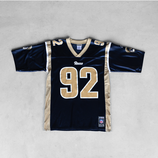 Vintage NFL St. Louis Rams Damione Lewis #92 Football Jersey (M)