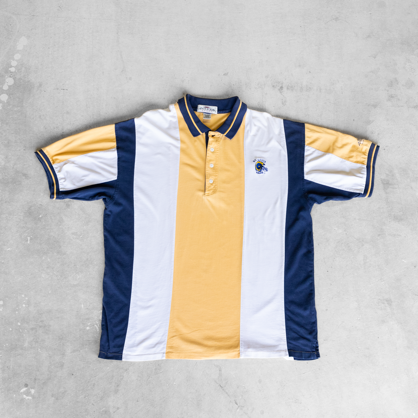 Vintage NFL St. Louis Rams Colour Block Polo Shirt (XL)
