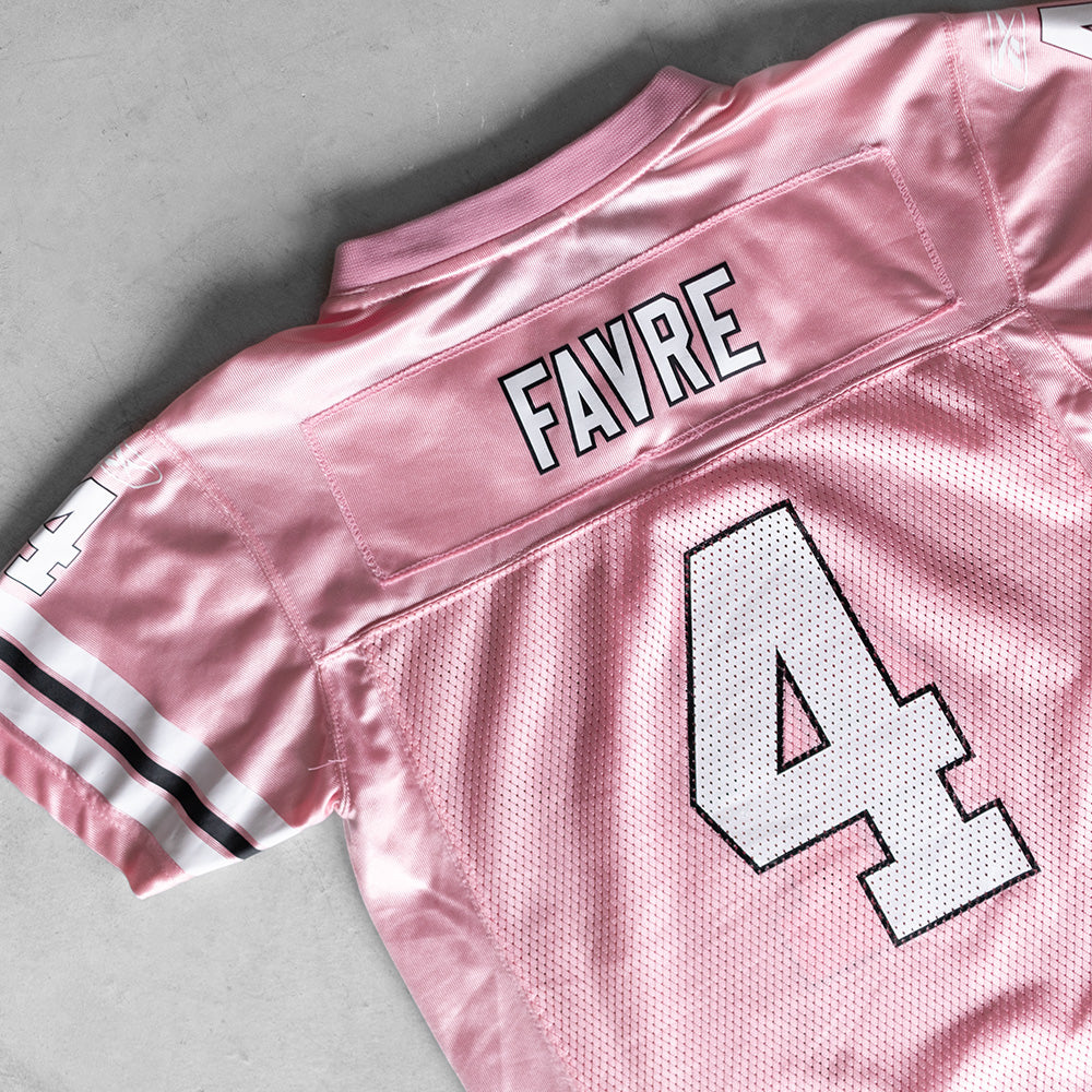 Vintage NFL Green Bay Packers Brett Favre #4 Pink Youth Football Jersey (L)