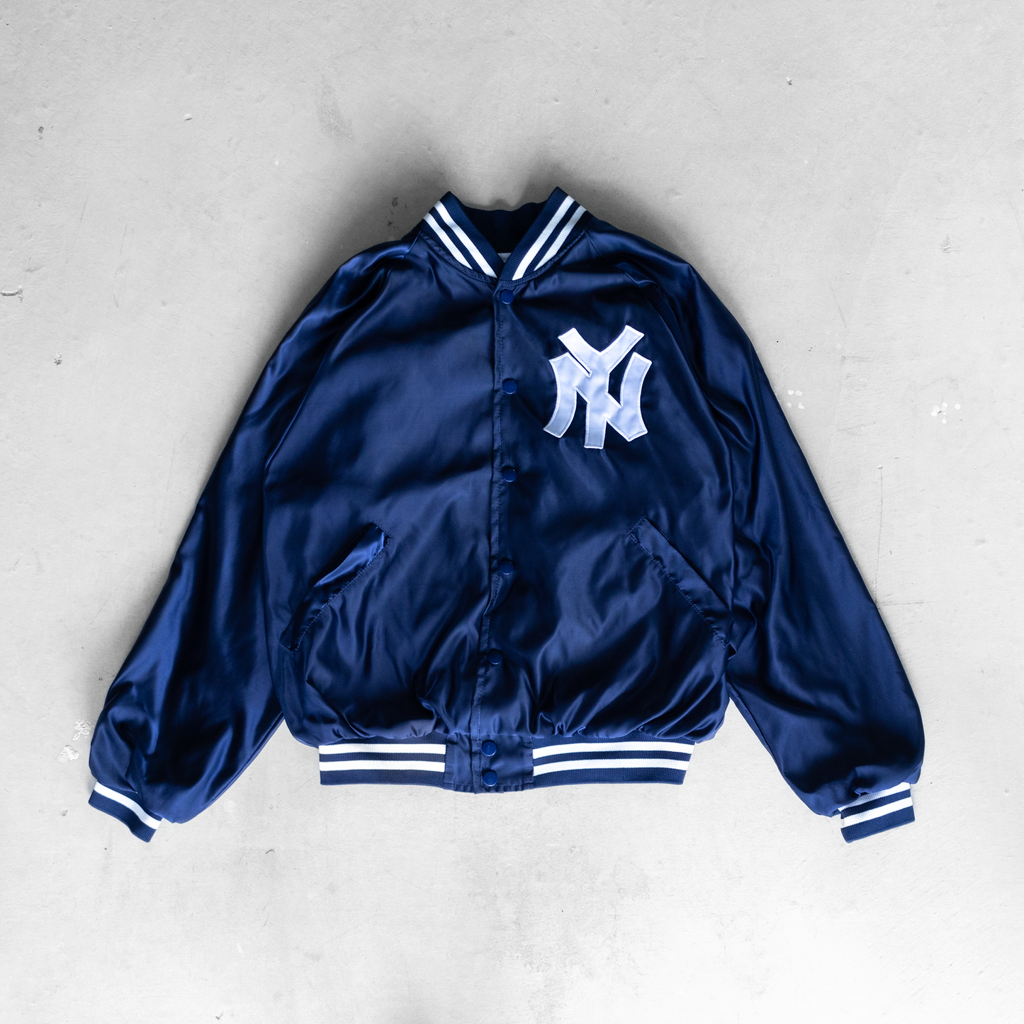 Vintage 80's MLB New York Yankees Silk College Women's Jacket (M)