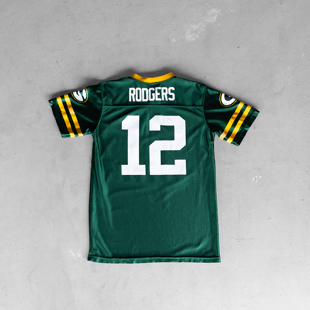 Vintage NFL Green Bay Packers Aaron Rodgers #12 Youth Football Jersey (L)