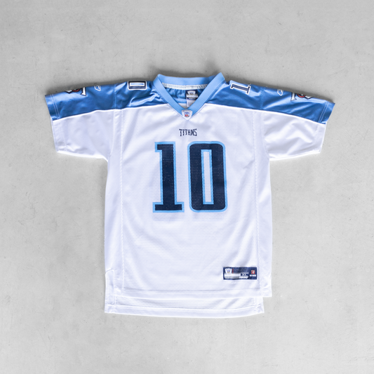 Vintage NFL Tennessee Titans Vince Young #10 Youth White Football Jersey (XL)