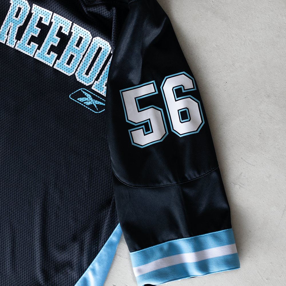 Vintage Reebok Mesh Black/Blue #56 Football Style Jersey
