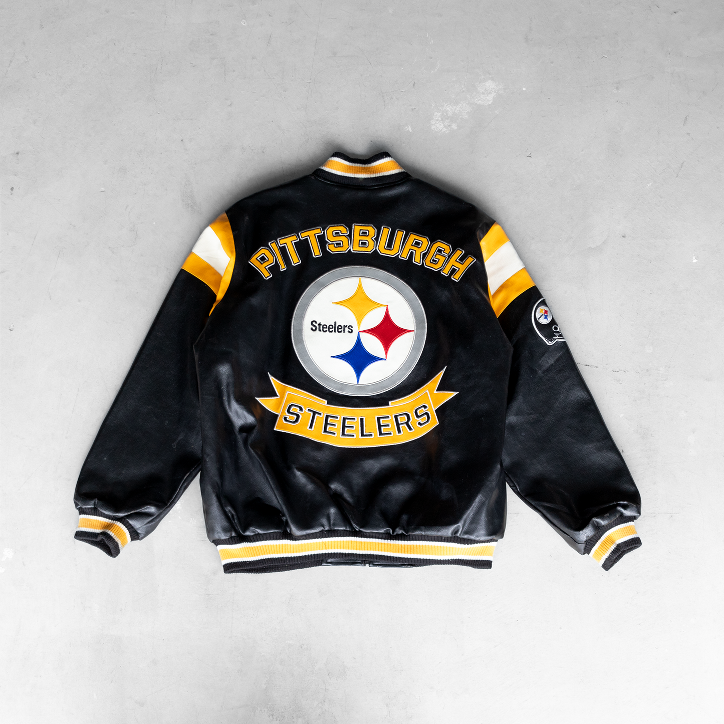 Vintage NFL Pittsburg Steelers Faux Leather Jacket (L)