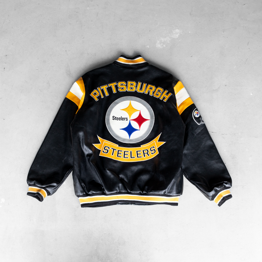 Vintage NFL Pittsburg Steelers Faux Leather Jacket (L)