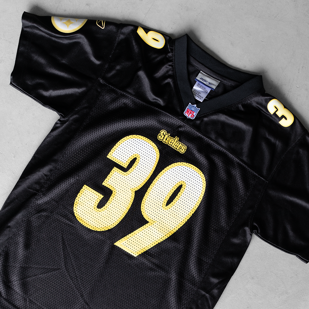 Vintage NFL Pittsburg Steelers Willie Parker #39 Black Youth Football Jersey (XL)