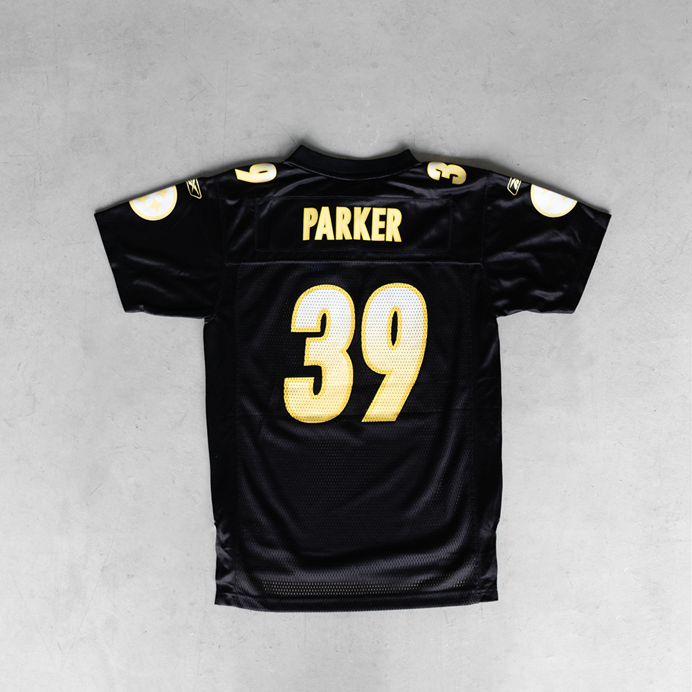 Vintage NFL Pittsburg Steelers Willie Parker #39 Black Youth Football Jersey (XL)