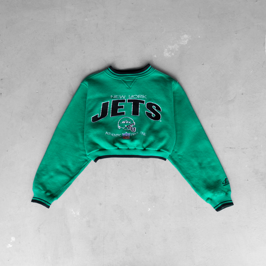 Vintage NFL New York Jets Women's Cropped Crewneck (M)