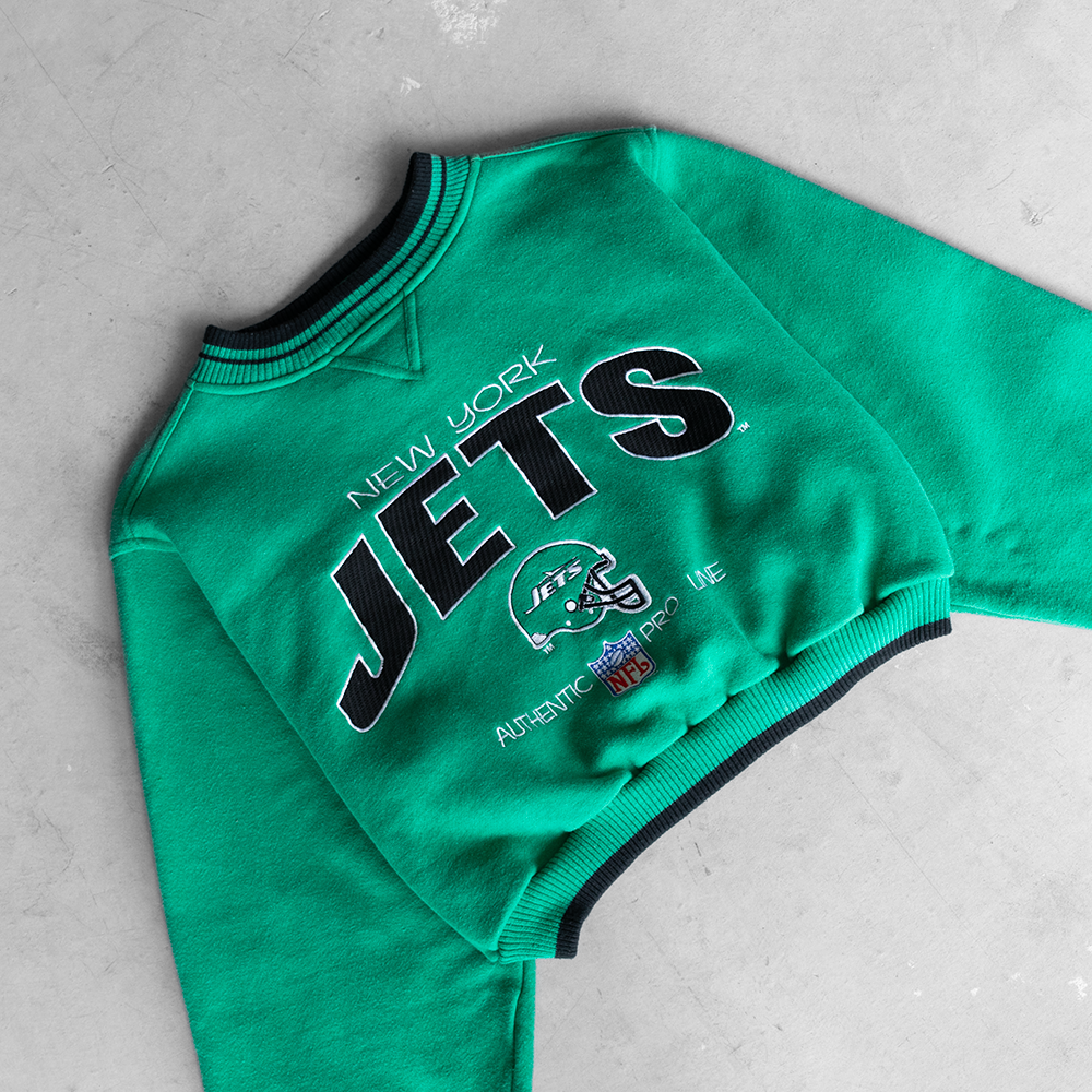 Vintage NFL New York Jets Women's Cropped Crewneck (M)