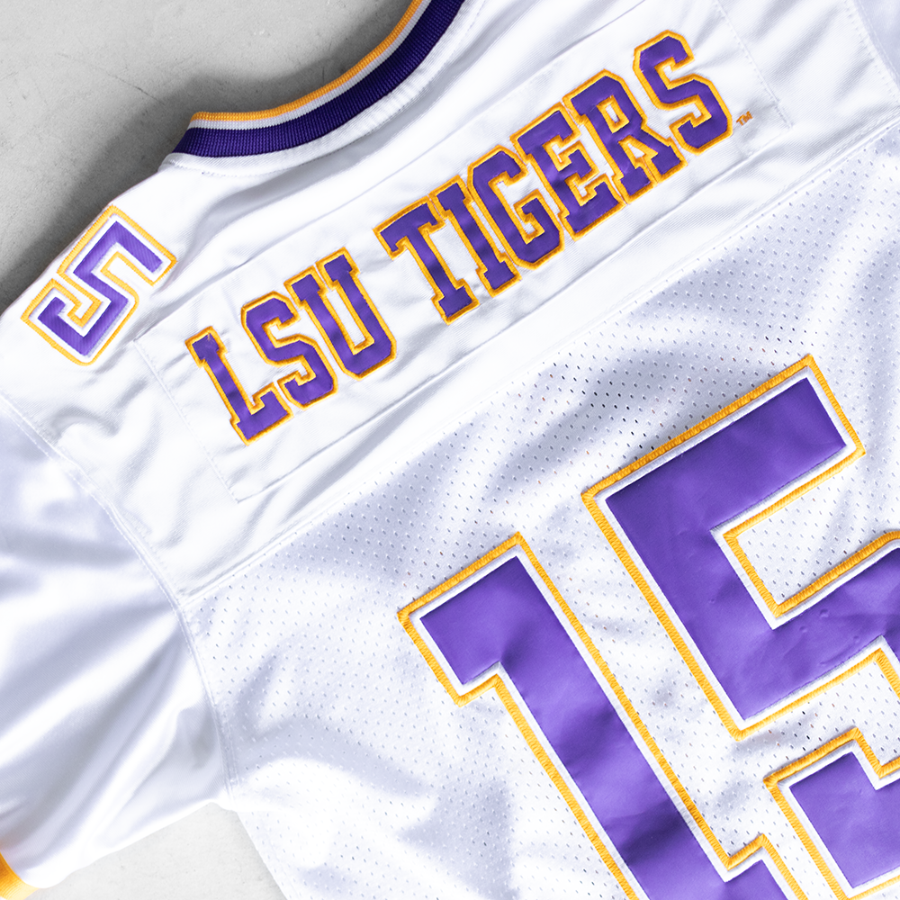 Vintage LSU Tigers #15 Youth Football Jersey (XL)