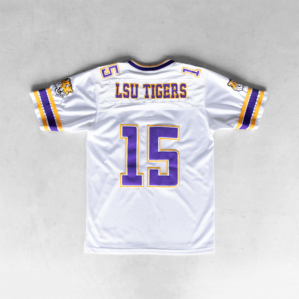 Vintage LSU Tigers #15 Youth Football Jersey (XL)