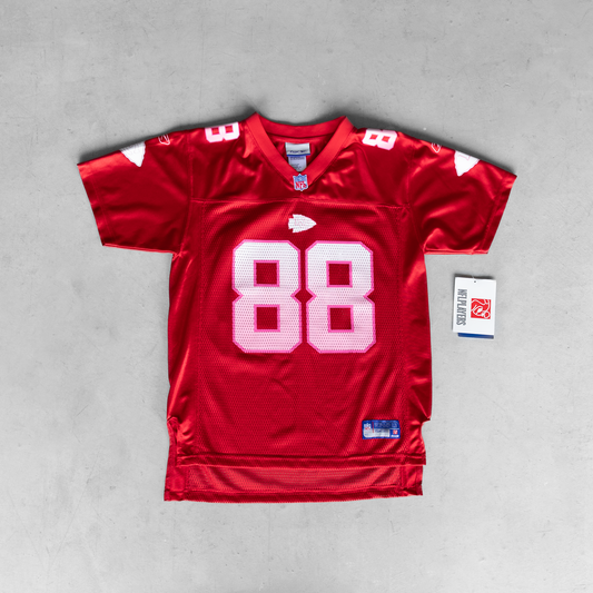 Vintage NFL KC Chiefs Tony Gonzalez #88 Red Youth Football Jersey (L)