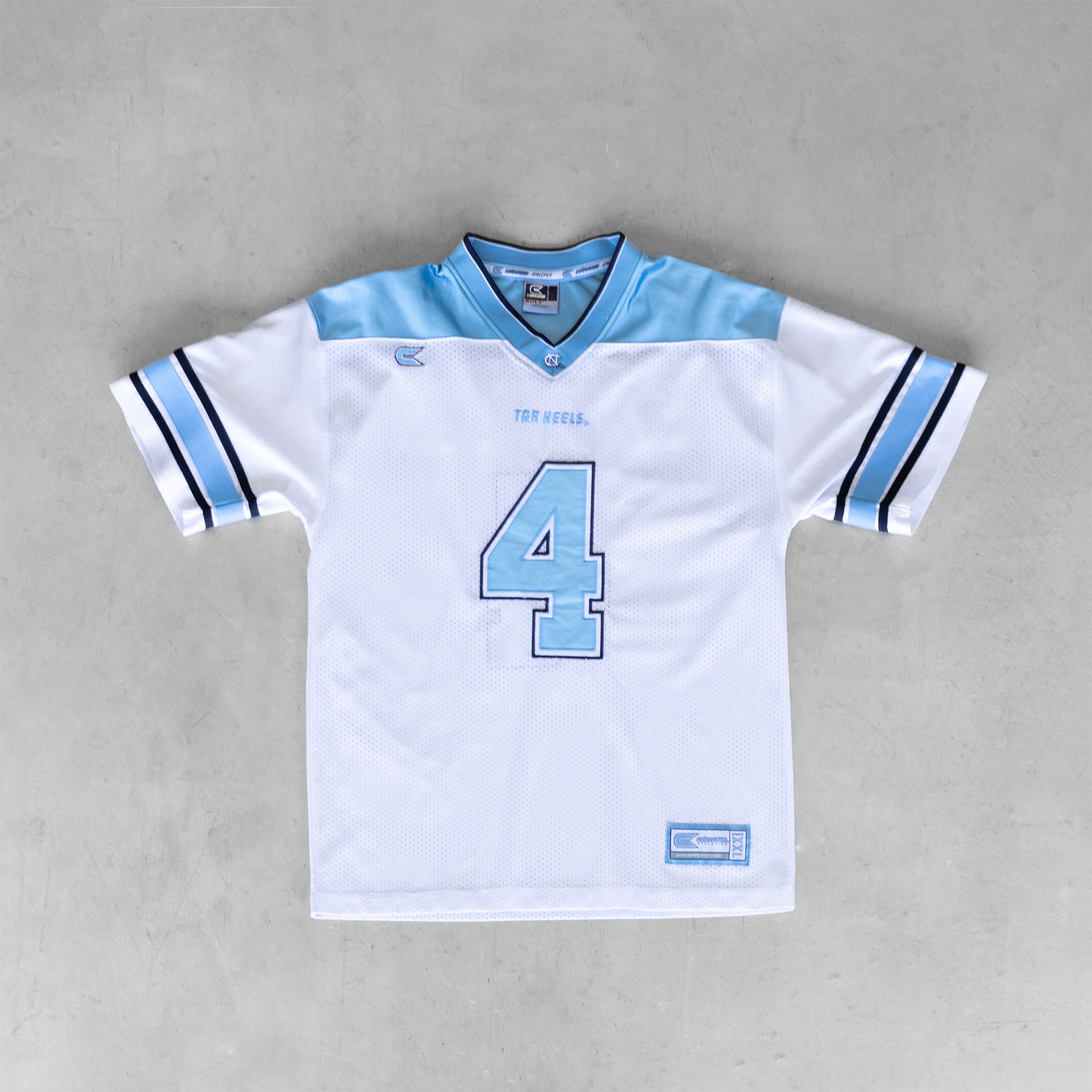 Vintage University Of North Carolina #4 Youth Football Jersey (L)