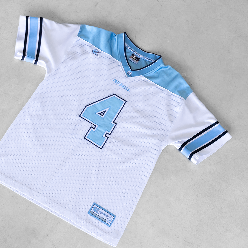 Vintage University Of North Carolina #4 Youth Football Jersey (L)