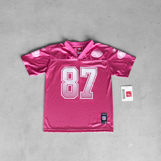 Vintage NFL New York Jets Laveranues Coles #87 Pink Youth Football Jersey