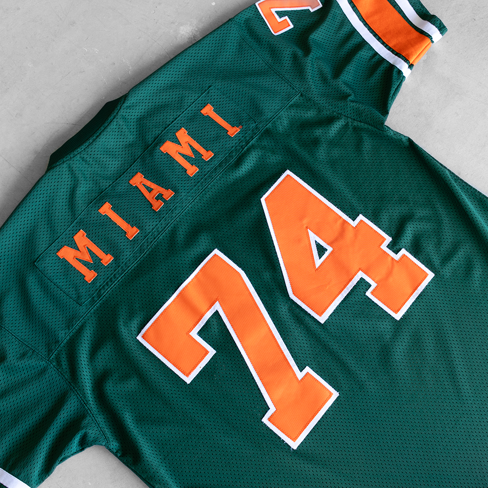 Vintage University Of Miami Hurricanes #74 Football Jersey (XL)