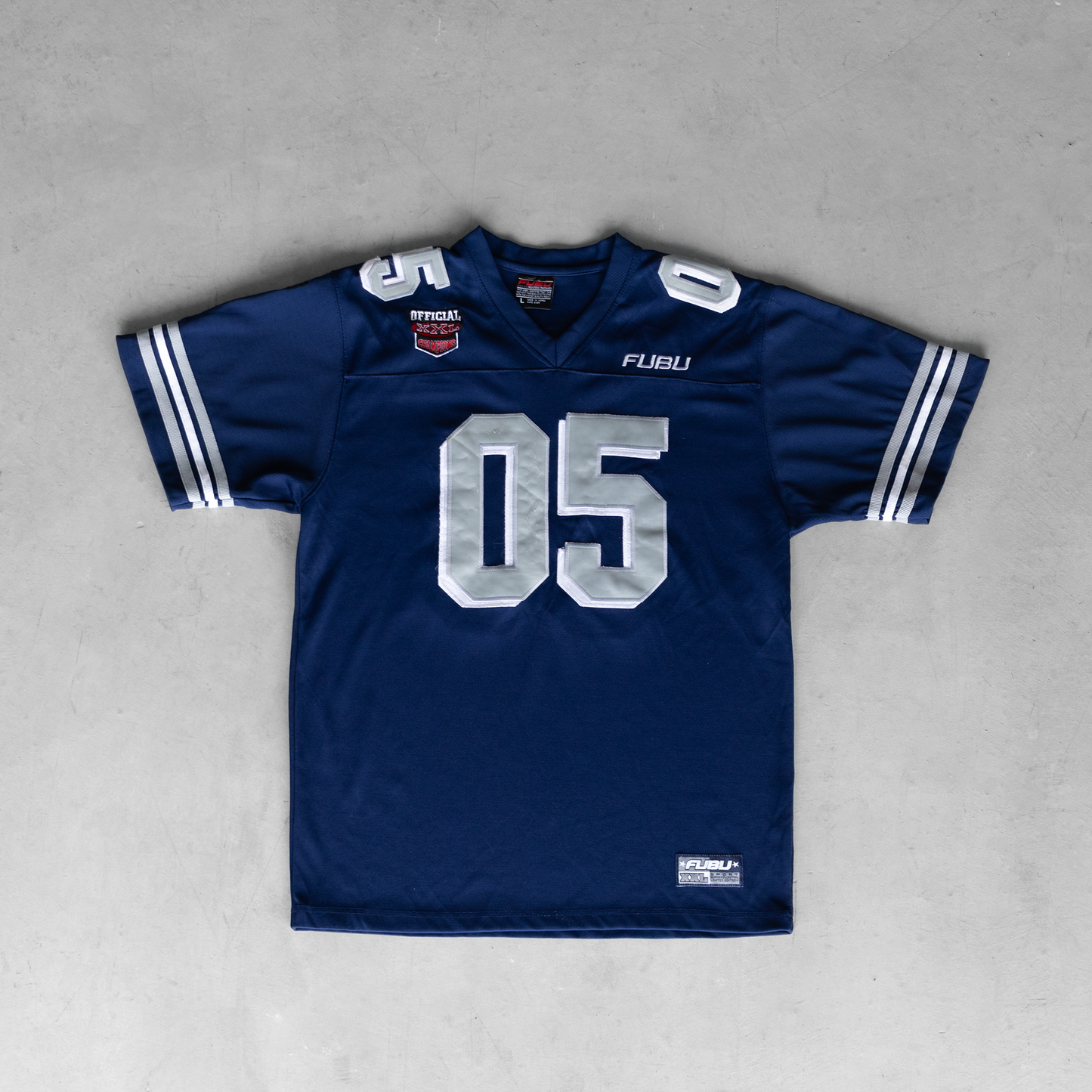 Vintage 90's FUBU Sport Limited Edition #05 Football Jersey (L)