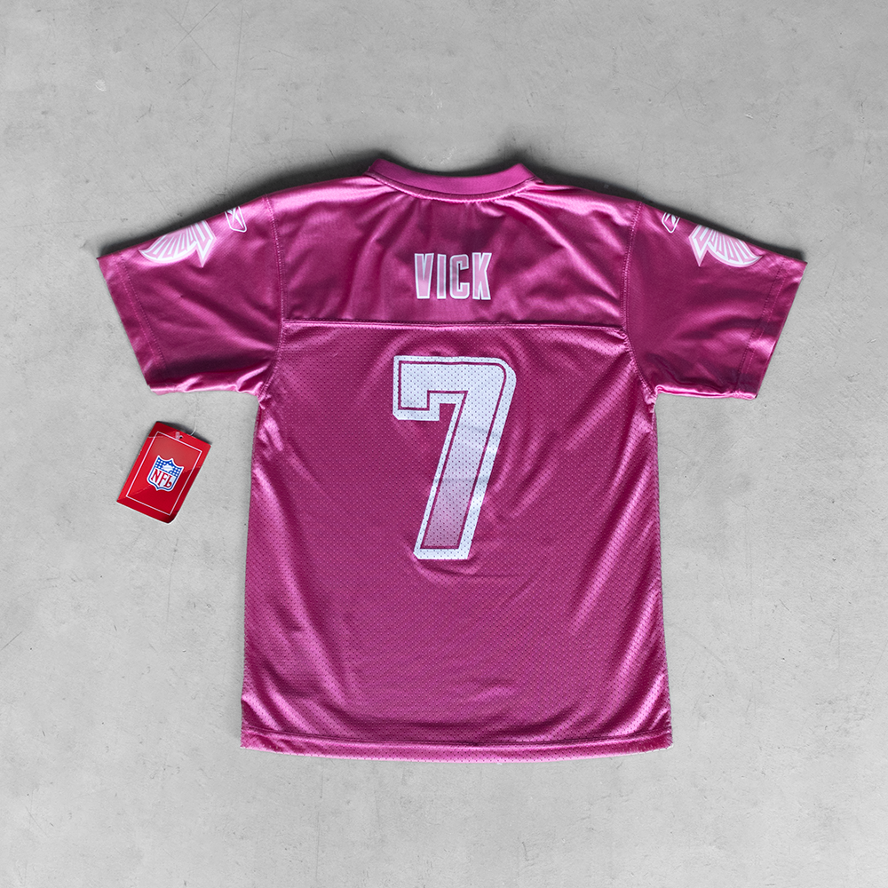 Vintage NFL Atlanta Falcons Michael Vick #7 Pink Youth Football Jersey (L)