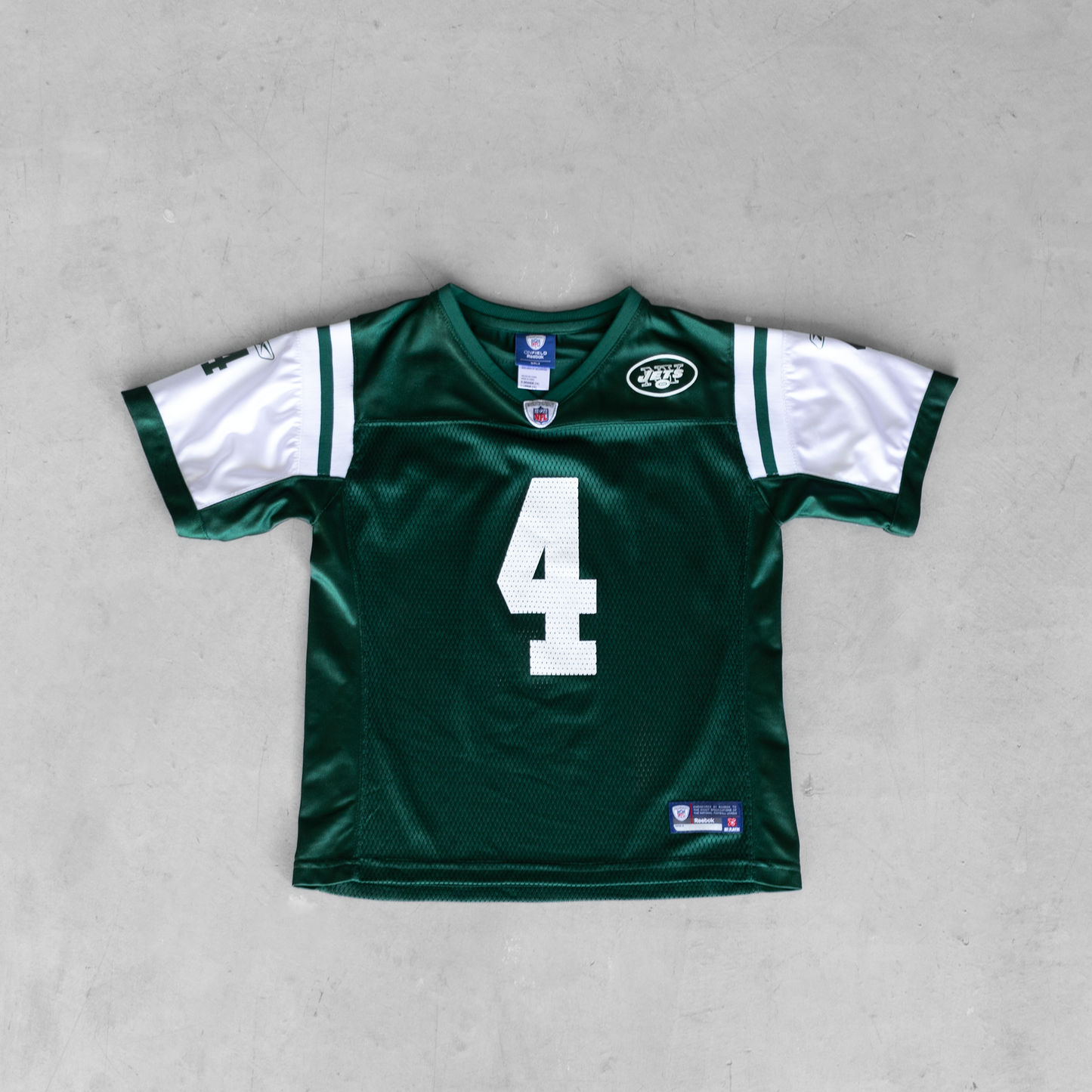 Vintage NFL New York Jets Brett Favre #4 Youth Football Jersey (L)