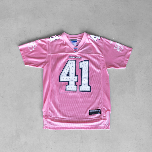 Vintage NFL Super Bowl #41 Pink Youth Football Jersey (L)