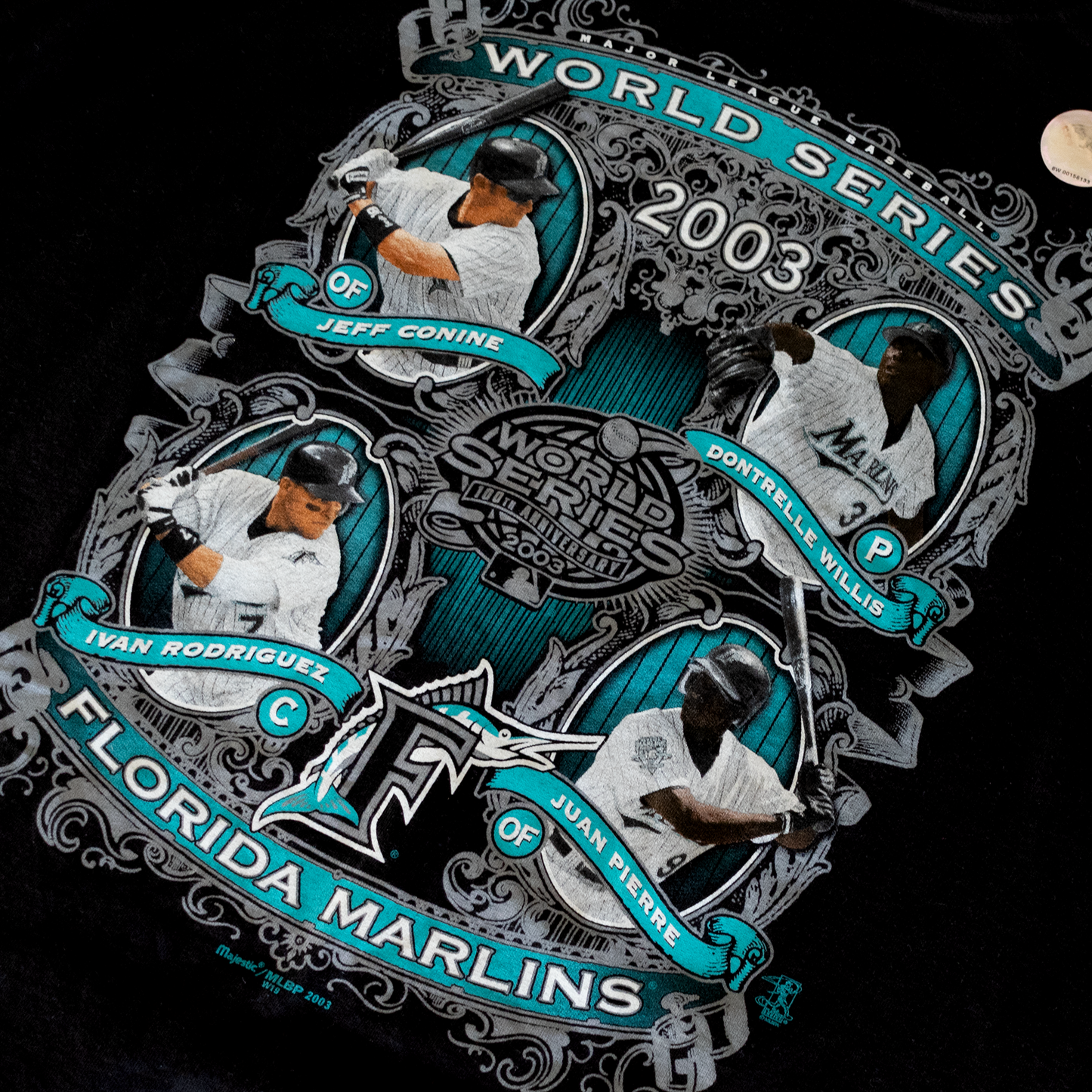 Vintage 2003 MLB Florida Marlins World Series Champions Players Graphic T-Shirt (L)