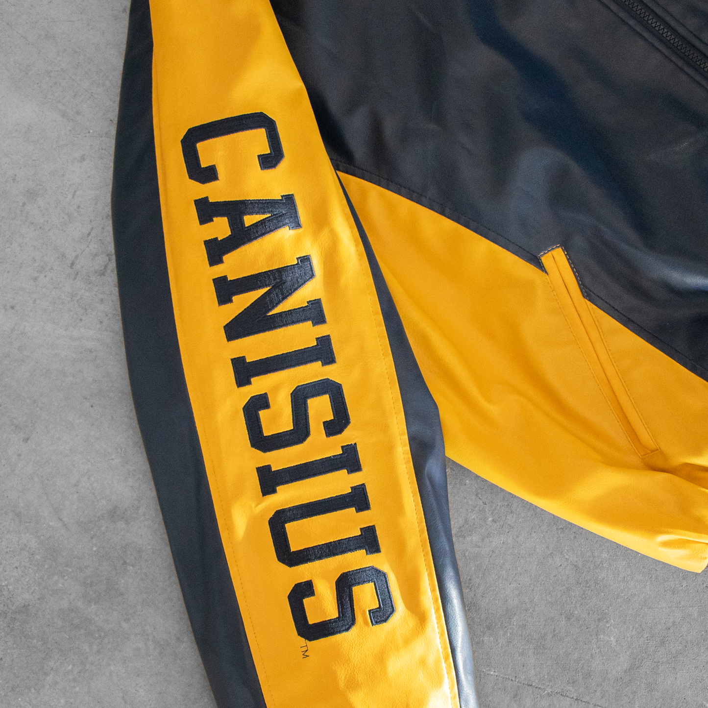 Vintage Canisius College Golden Griffins Faux Leather Jacket (XL)