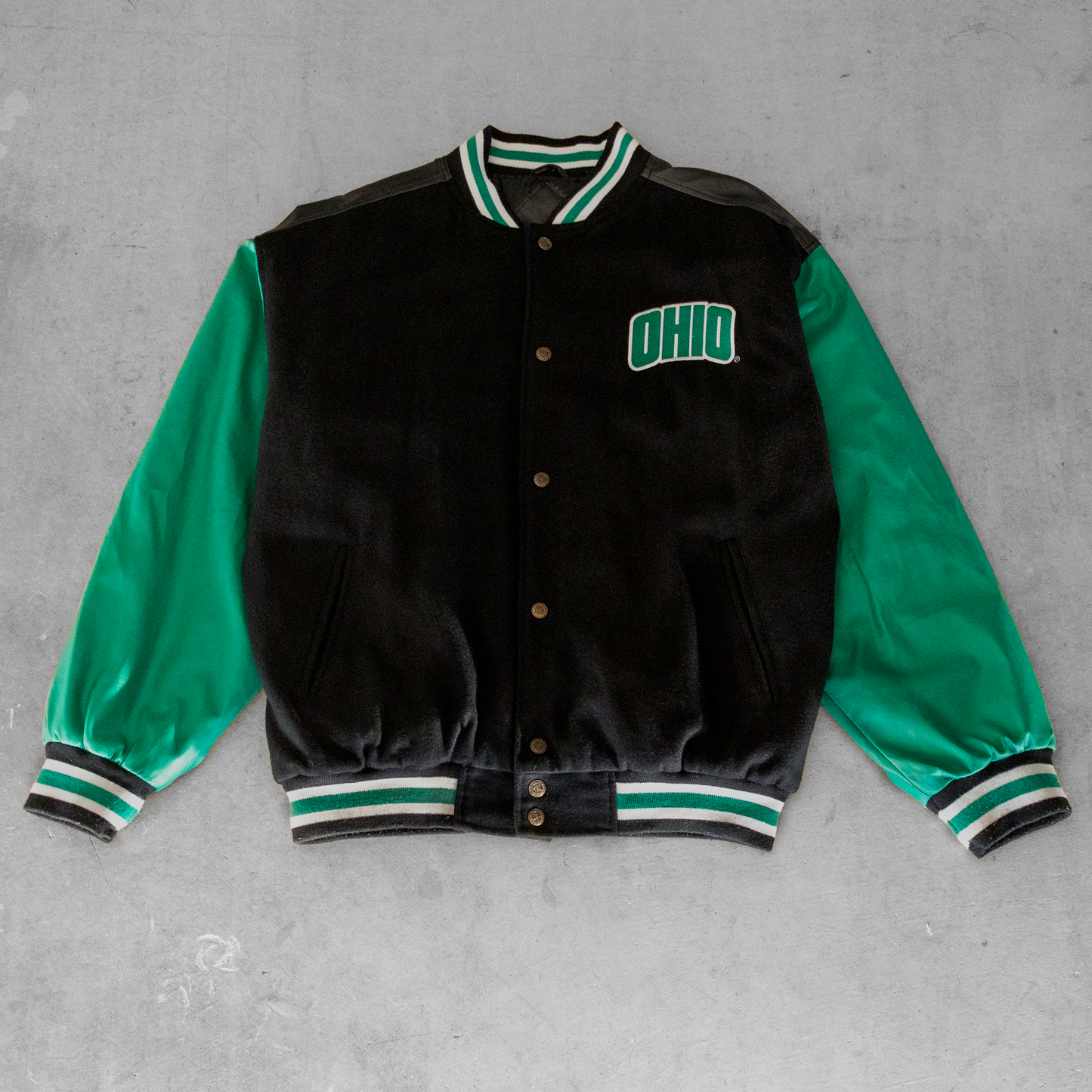 Vintage Ohio State Bobcats Football Faux Leather Jacket (M)