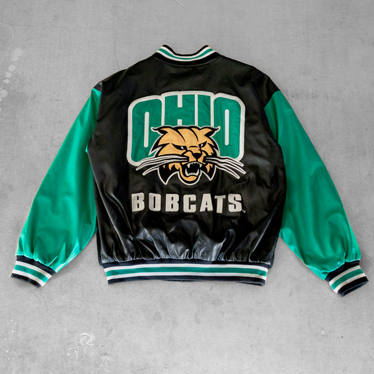 Vintage Ohio State Bobcats Football Faux Leather Jacket (M)