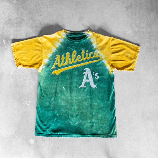 Vintage MLB Oakland Athletics Jersey Logo Tie Dye T-Shirt (L)