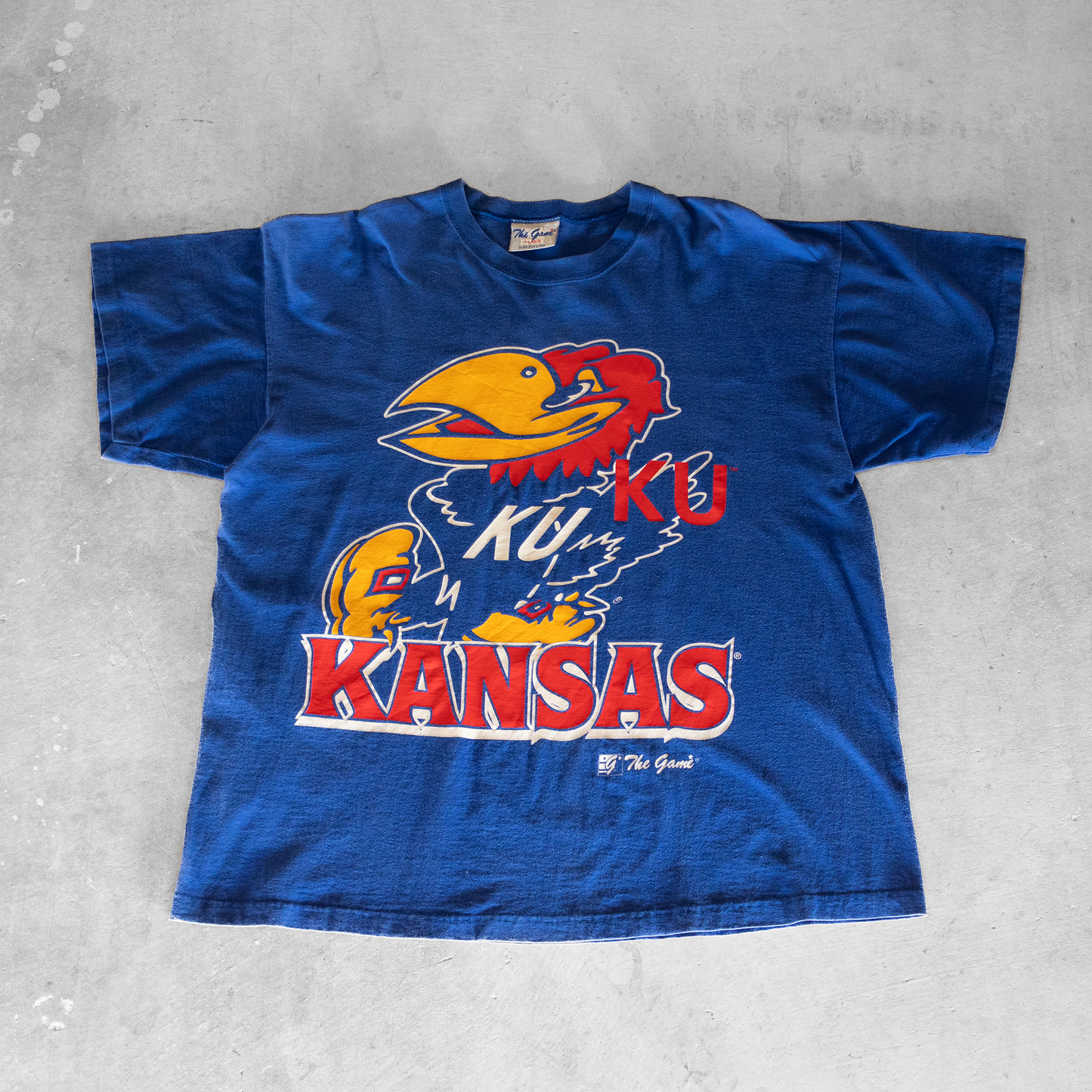 Vintage The University Of Kansas Jayhawks Mascot Graphic T-Shirt (XL)